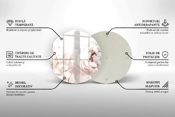 Deska kuchenna szklana Pastelowe piwonie
