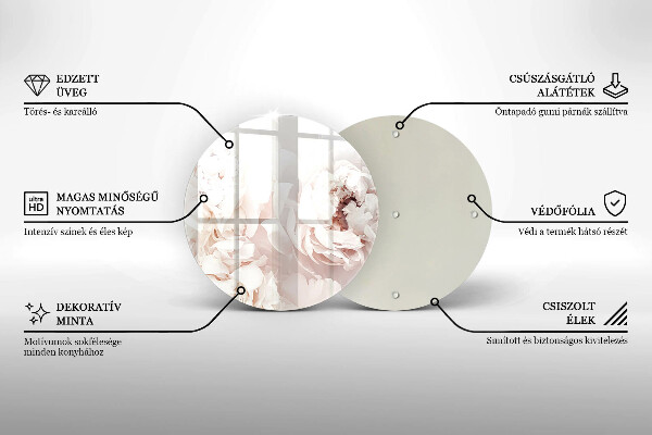 Deska kuchenna szklana Pastelowe piwonie