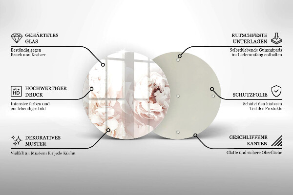 Deska kuchenna szklana Pastelowe piwonie