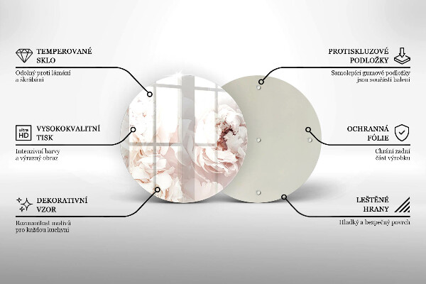 Deska kuchenna szklana Pastelowe piwonie