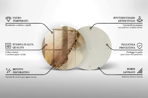 Deska kuchenna szklana Abstrakcja złoto
