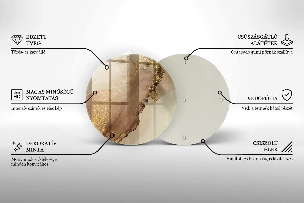 Deska kuchenna szklana Abstrakcja złoto