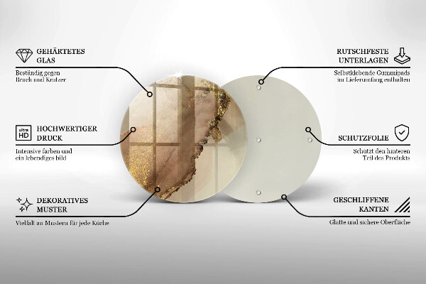 Deska kuchenna szklana Abstrakcja złoto
