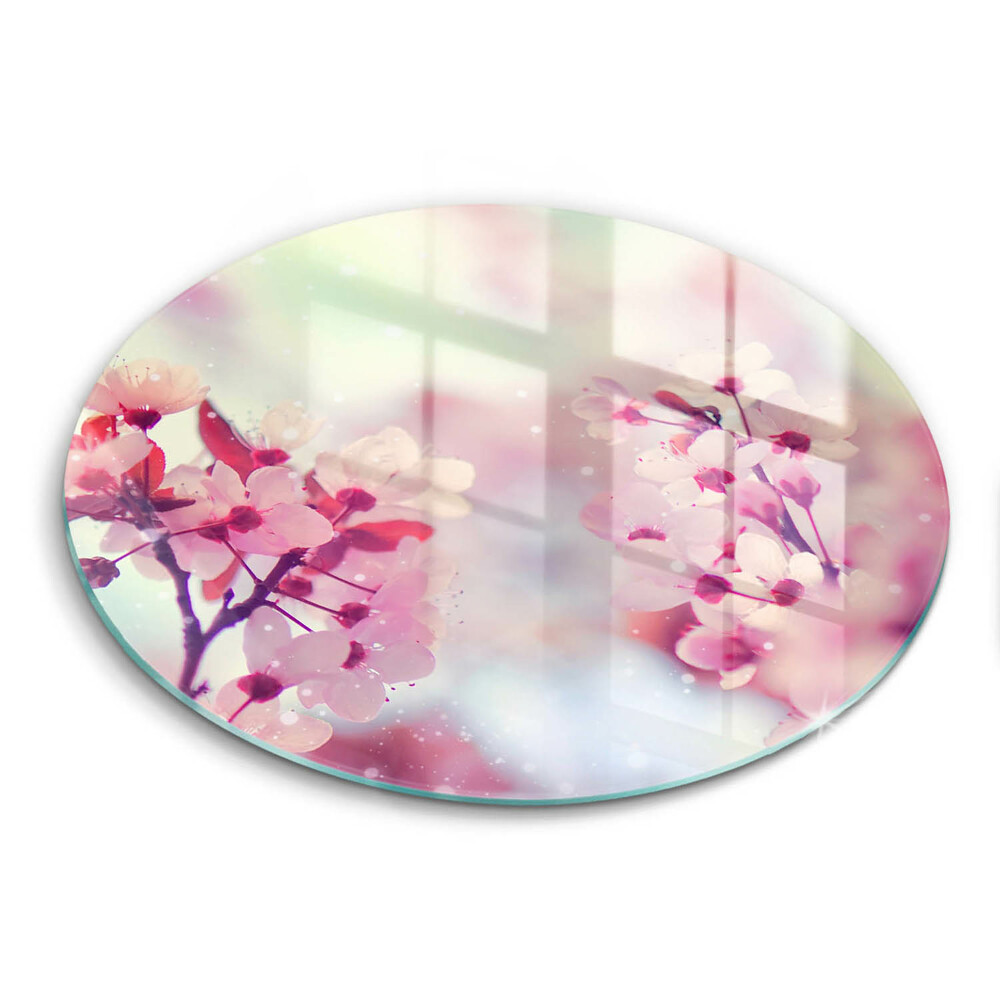 Deska kuchenna szklana Wiosenne różowe kwiaty