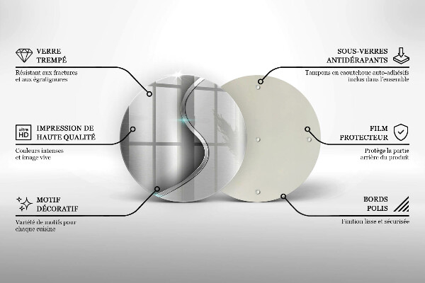 Deska kuchenna szklana Abstrakcja srebrny metal