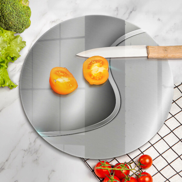 Deska kuchenna szklana Abstrakcja srebrny metal