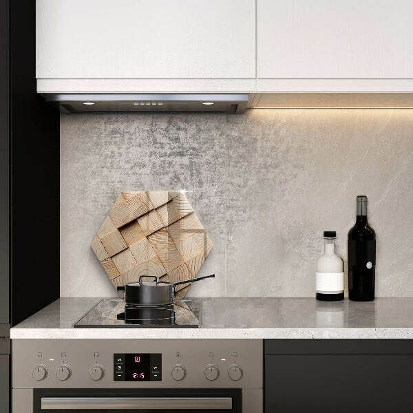 Deska szklana do kuchni Drewniane kwadraty