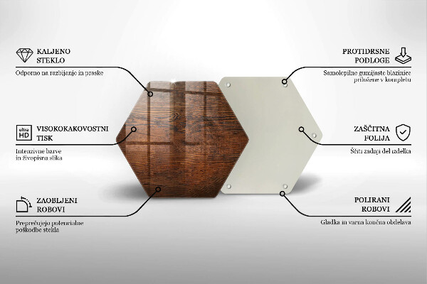 Deska szklana do kuchni Ciemne drewno deska