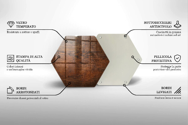 Deska szklana do kuchni Ciemne drewno deska