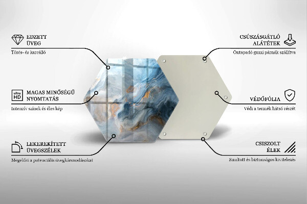 Deska szklana do kuchni Tekstura marmuru