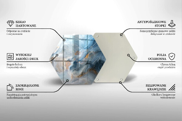 Deska szklana do kuchni Tekstura marmuru