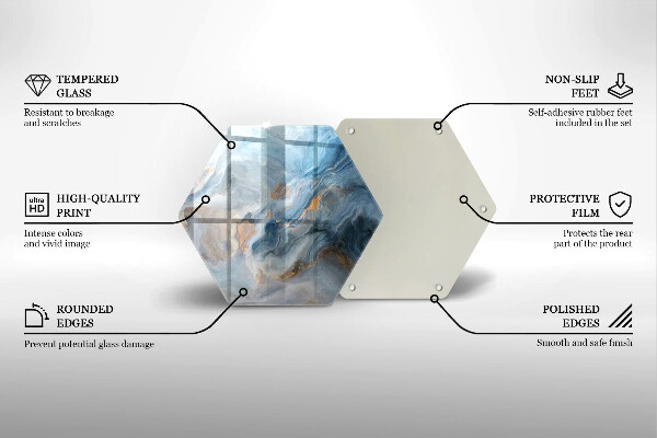 Deska szklana do kuchni Tekstura marmuru