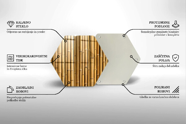 Deska szklana do kuchni Natura boho bambus