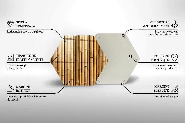 Deska szklana do kuchni Natura boho bambus