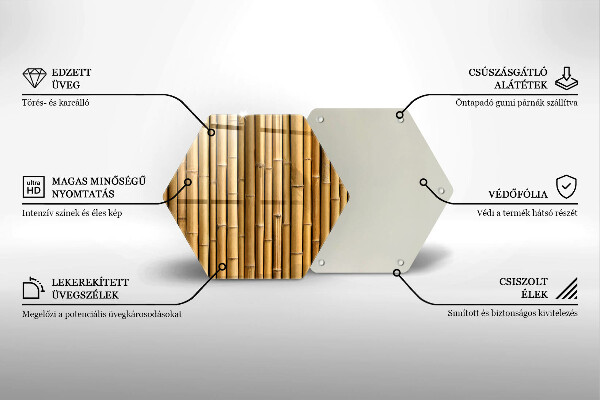 Deska szklana do kuchni Natura boho bambus