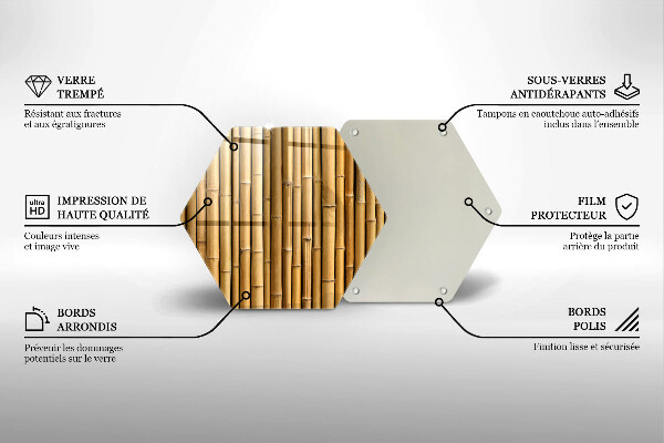 Deska szklana do kuchni Natura boho bambus