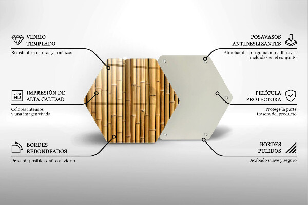 Deska szklana do kuchni Natura boho bambus