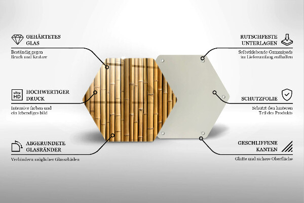 Deska szklana do kuchni Natura boho bambus