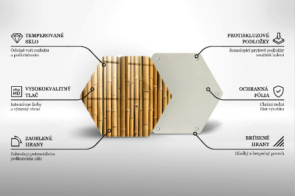 Deska szklana do kuchni Natura boho bambus