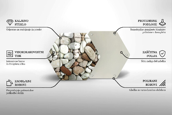 Deska szklana do kuchni Tło małe kamienie