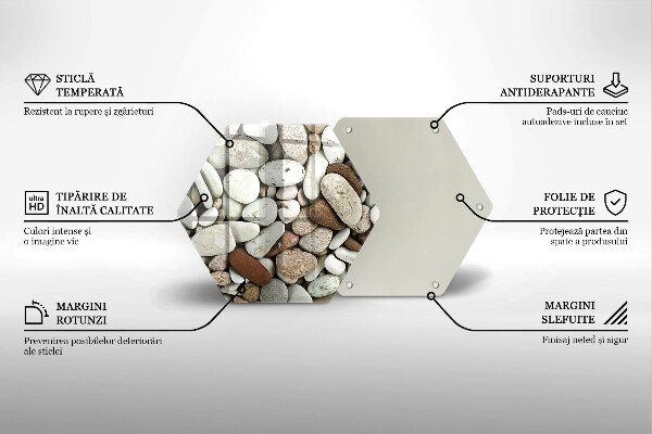 Deska szklana do kuchni Tło małe kamienie