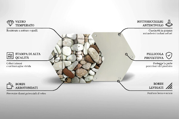 Deska szklana do kuchni Tło małe kamienie