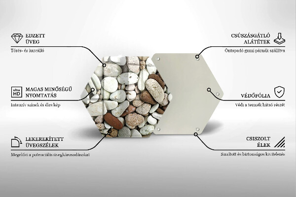 Deska szklana do kuchni Tło małe kamienie
