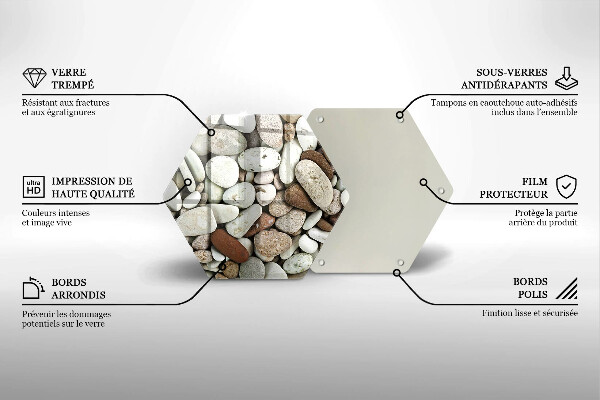Deska szklana do kuchni Tło małe kamienie