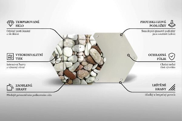 Deska szklana do kuchni Tło małe kamienie