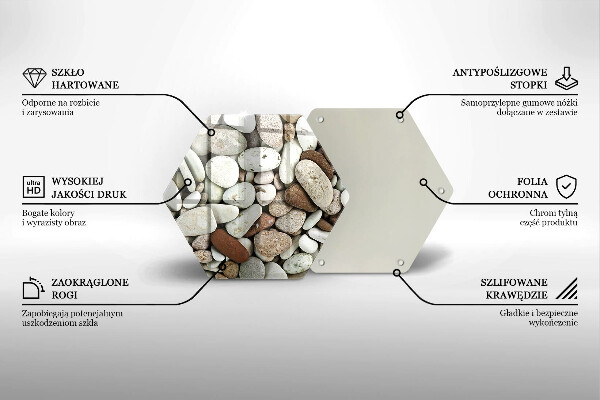 Deska szklana do kuchni Tło małe kamienie