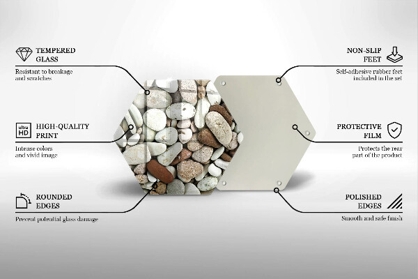 Deska szklana do kuchni Tło małe kamienie