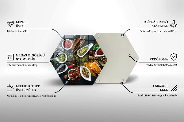 Deska szklana do kuchni Kuchenne przyprawy