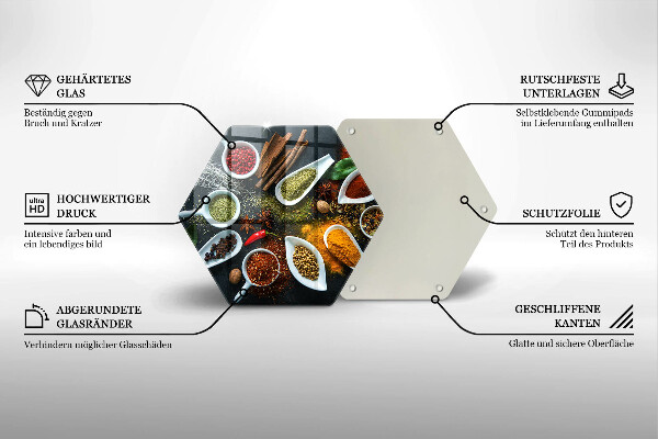 Deska szklana do kuchni Kuchenne przyprawy