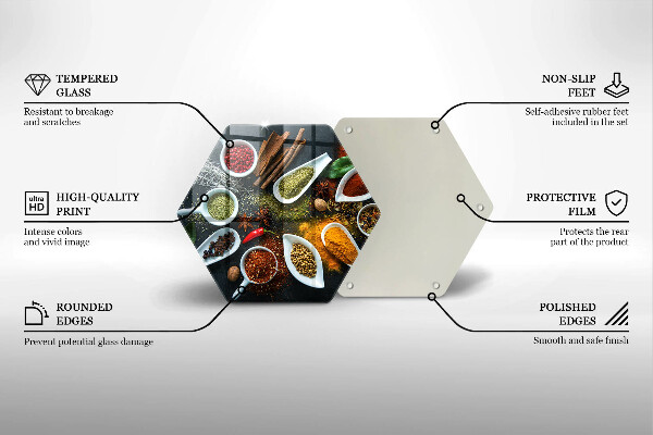 Deska szklana do kuchni Kuchenne przyprawy