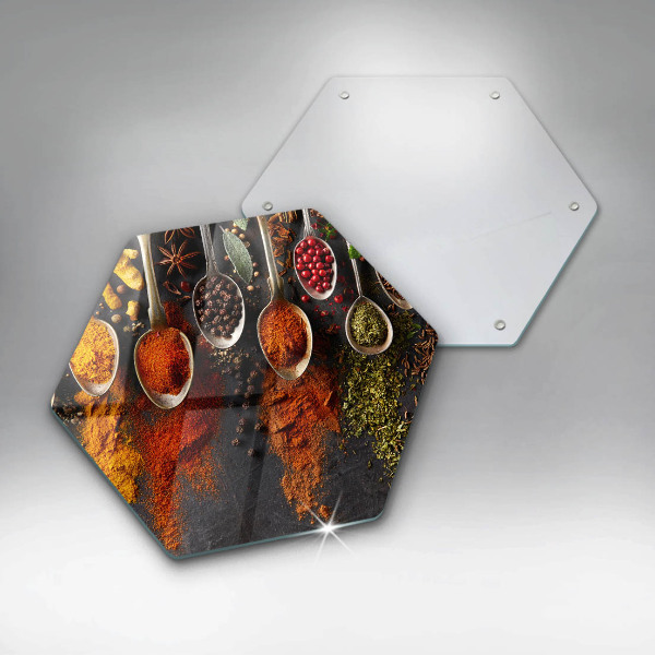 Deska szklana do kuchni Łyżki z przyprawami