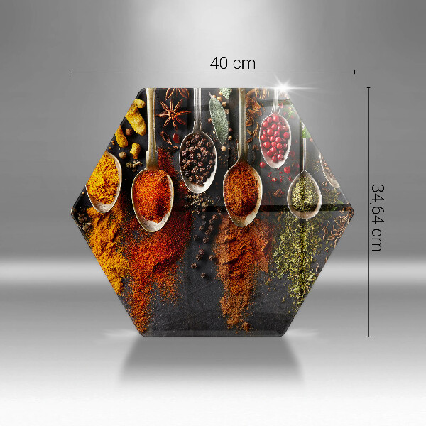 Deska szklana do kuchni Łyżki z przyprawami