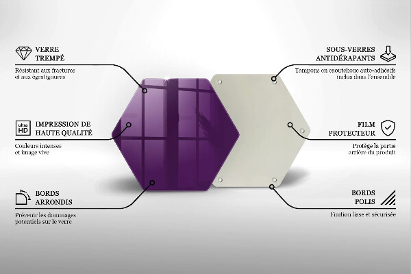 Deska szklana kuchenna Kolor fioletowy