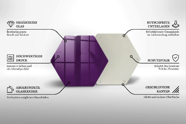 Deska szklana kuchenna Kolor fioletowy