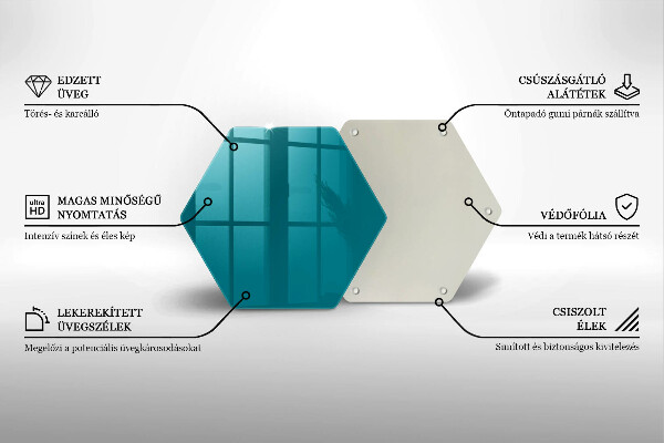 Deska szklana kuchenna Kolor turkusowy
