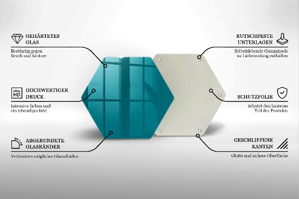 Deska szklana kuchenna Kolor turkusowy