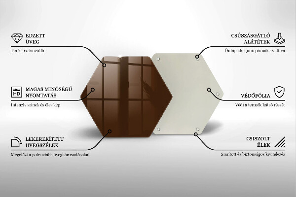 Deska szklana kuchenna Kolor brązowy