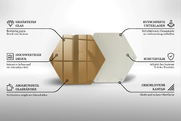 Deska szklana kuchenna Kolor beżowy