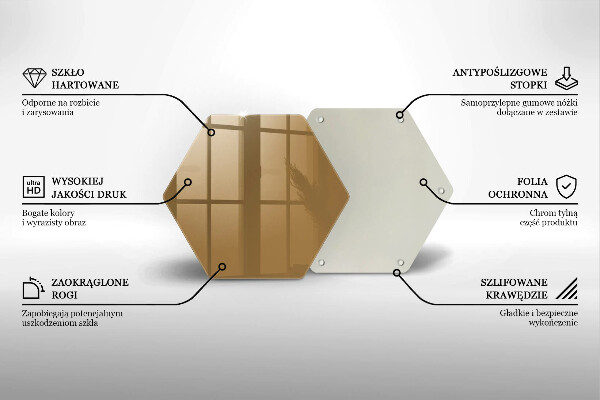 Deska szklana kuchenna Kolor beżowy