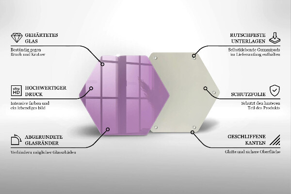 Deska szklana kuchenna Kolor fioletowy
