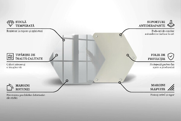 Deska szklana kuchenna Kolor szary