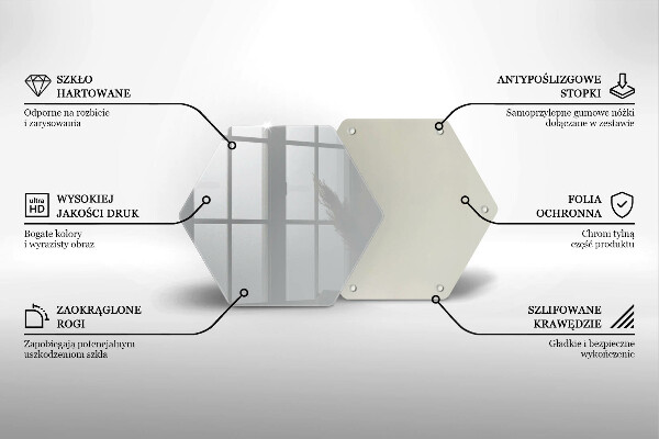 Deska szklana kuchenna Kolor szary