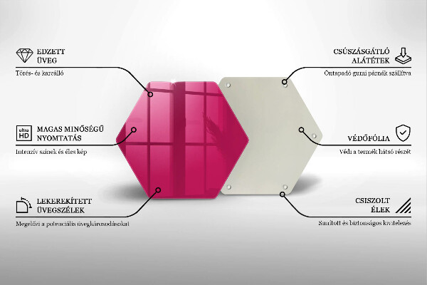 Deska szklana kuchenna Kolor różowy