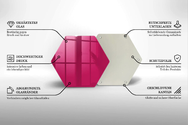 Deska szklana kuchenna Kolor różowy