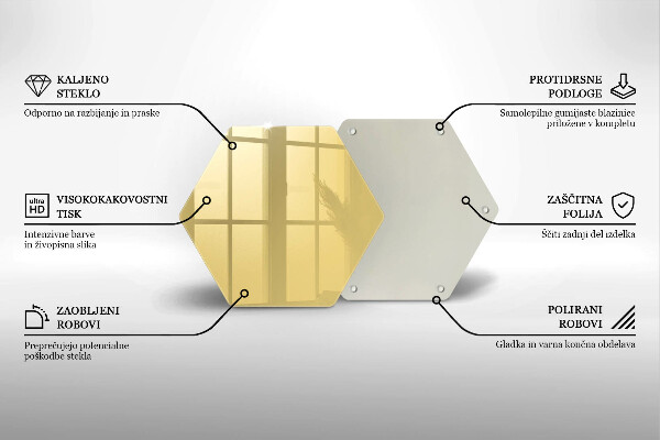 Deska szklana kuchenna Kolor żółty