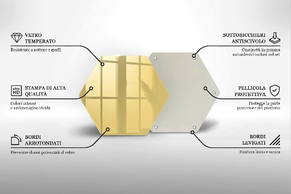 Deska szklana kuchenna Kolor żółty